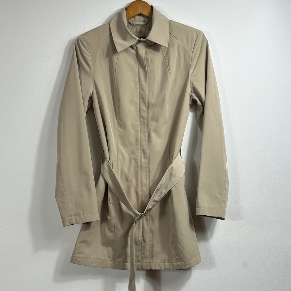 Braetan Elegant Beige Women's rain repelling Trench Coat size small w/belt (F12) - Picture 2 of 13